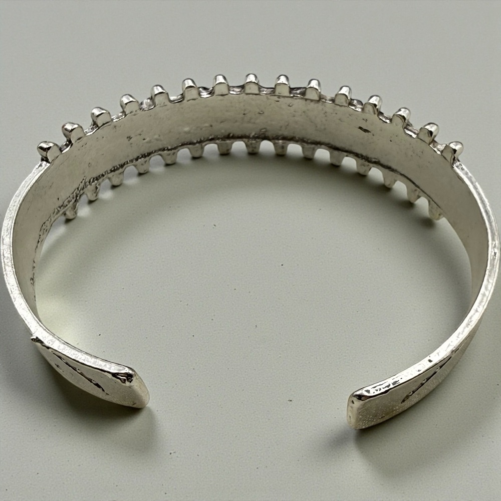 Boho  Silver and Turquoise Women's Cuff - Picture 4 of 5